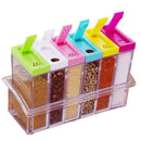 Transparent Spice Storage Containers, Set of 6 Seasoning Shaker Spice Jars  S9N4