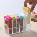 Transparent Spice Storage Containers, Set of 6 Seasoning Shaker Spice Jars  S9N4