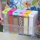 Transparent Spice Storage Containers, Set of 6 Seasoning Shaker Spice Jars  S9N4