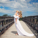 Maternity Dress For Photography Boat Neck Dress Maternty Off Shoulder Long  T8X3