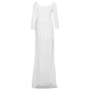 Maternity Dress For Photography Boat Neck Dress Maternty Off Shoulder Long  T8X3