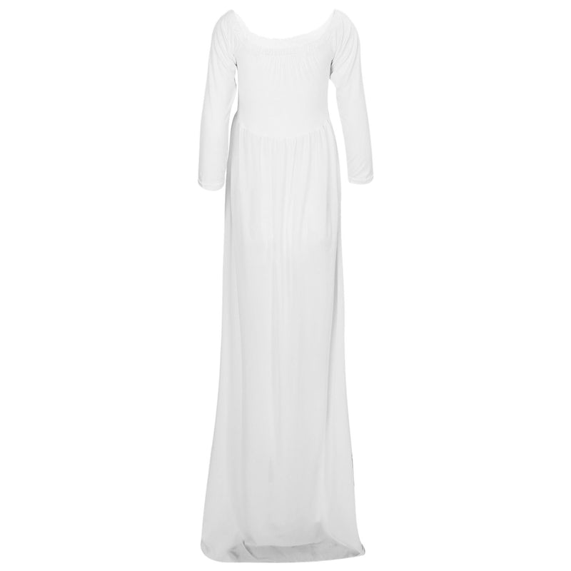 Maternity Dress For Photography Boat Neck Dress Maternty Off Shoulder Long  T8X3