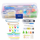 56PCS Crochet Hook Knit Yarn Weave Knitting Needle Clip Marker Tool Set Cas