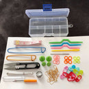 56PCS Crochet Hook Knit Yarn Weave Knitting Needle Clip Marker Tool Set Cas