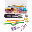 56PCS Crochet Hook Knit Yarn Weave Knitting Needle Clip Marker Tool Set Cas