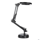 DC5V 10W Metal LED Swing Arm Table Lamp Magnifier Ring Reading Light Dimmable 3 Color Temperature for Study