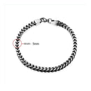Mens Bracelets 5mm Stainless Steel Wristband Hand Chain Punk Jewelry Gift