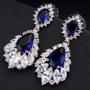 Elegant Chandelier Cubic Zirconia Long Big Crystal Bridal Drop Earring For  D6I3