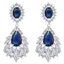 Elegant Chandelier Cubic Zirconia Long Big Crystal Bridal Drop Earring For  D6I3