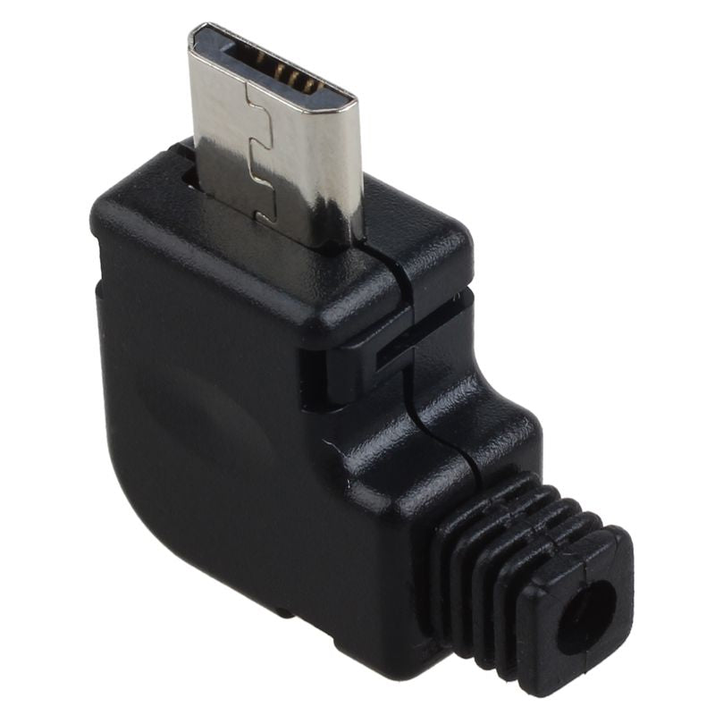 Right Angle Micro-USB 5 P Port Male Plug Socket Connector With Plastic Cove Y7P3