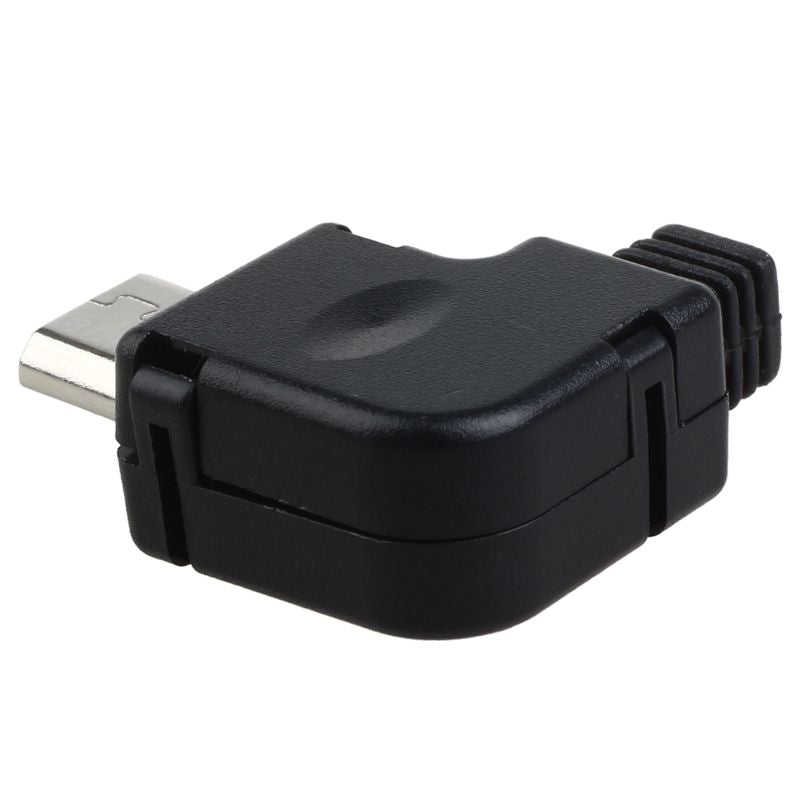 Right Angle Micro-USB 5 P Port Male Plug Socket Connector With Plastic Cove Y7P3