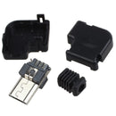 Right Angle Micro-USB 5 P Port Male Plug Socket Connector With Plastic Cove Y7P3