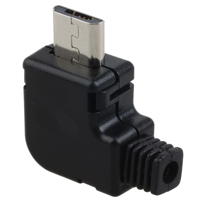 Right Angle Micro-USB 5 P Port Male Plug Socket Connector With Plastic Cove Y7P3