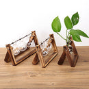 Creative bulb vase plant glass hydroponic container farm decoration wooden