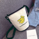 School Girls Canvas Shoulder Bag Boy Animal Banana Prints Shoulder & Crossb G9H2