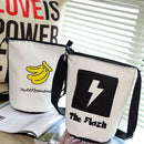 School Girls Canvas Shoulder Bag Boy Animal Banana Prints Shoulder & Crossb G9H2