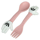 Wheat Straw Tray Tableware Set for Kids, Pink (3 piece,Plate + Spoon + Fork Y2L9