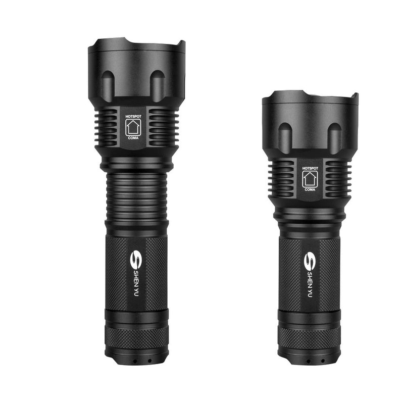 SHENYU YF1007 26650/AA Battery Zoom Flashlight 2000 Lumens 3 Modes Waterproof Torch Light Camping Hunting Portable Work Lamp