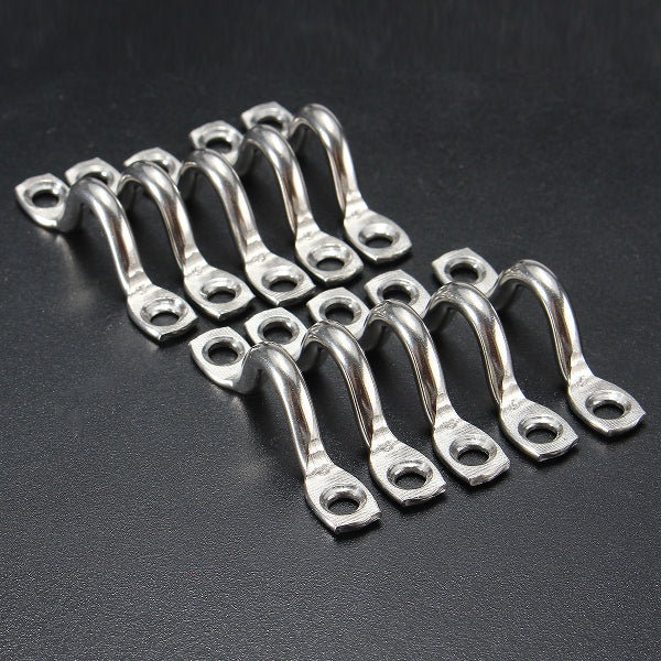 10Pcs Stainless Steel Boat Marine Canopy Bimini Pad Eye Strap Loop 5mm