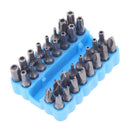 33pcs Torq Torx Hex Star Spanner Electric Screwdriver Extension Holder Bit