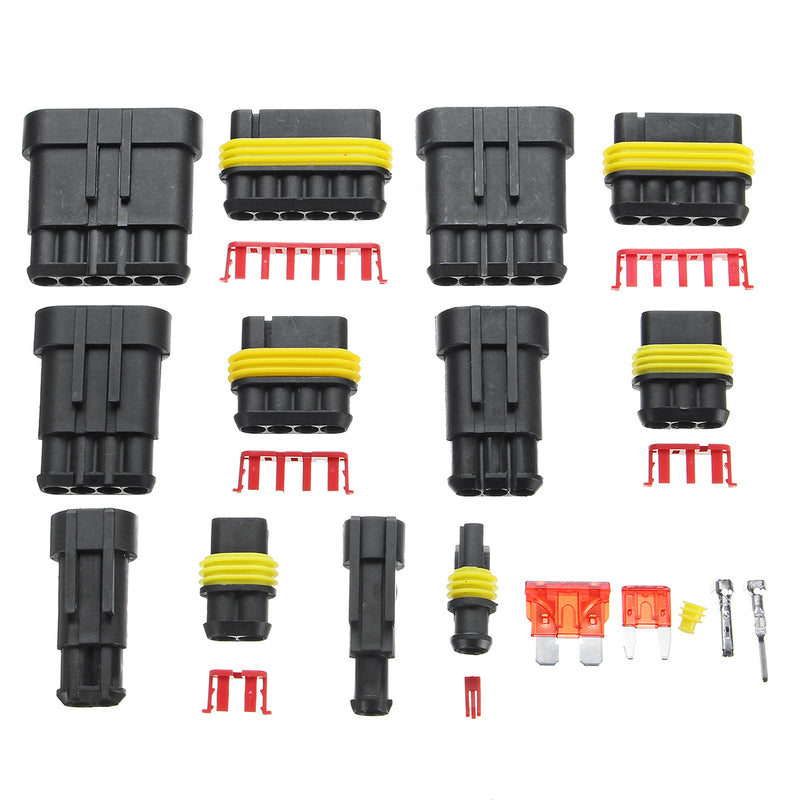 240Pcs 1/2/3/4/5/6 Pins Car Way Waterproof Electrical Terminal Wire Connector Plug Fuses