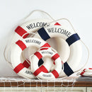 Mediterranean Style Welcome Aboard Decorative Life Buoy Home Decor