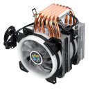 Aurora Colorful Backlit 3Pin 2 Fans 6 Copper Tube Dual Tower CPU  Cooling Fan Cooler Heatsink for Intel AMD
