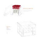 New Fashion Clear Acrylic 16 Flowers Rose Flower Box Makeup Organizer Cosme