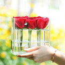 New Fashion Clear Acrylic 16 Flowers Rose Flower Box Makeup Organizer Cosme