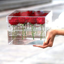 New Fashion Clear Acrylic 16 Flowers Rose Flower Box Makeup Organizer Cosme