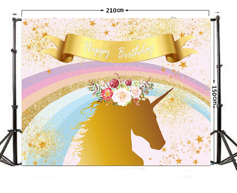 210x150cm Unicorn Wall Photography Backdrop Studio Kids Photo Props Backgrounds Decorations