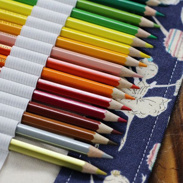 Pencil Case School Canvas Roll Pouch Makeup Comestic Brush Pen Storage danc S6D6