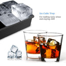 Ice Square Trays (Set of 2) Black Silicone 6 Giant Ice Ball Square Maker Us F7G6