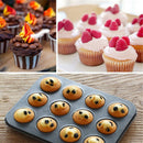 Heavy duty carbon steel cupcake baking tray,12 mini cup cupcake shaped cake