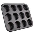 Heavy duty carbon steel cupcake baking tray,12 mini cup cupcake shaped cake
