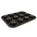Heavy duty carbon steel cupcake baking tray,12 mini cup cupcake shaped cake