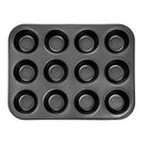 Heavy duty carbon steel cupcake baking tray,12 mini cup cupcake shaped cake