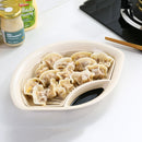 Double Drainage Dumpling Dishes Driftwood Fruit Pans Scalloped Kitchen Pan  C1H4