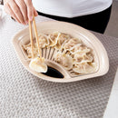 Double Drainage Dumpling Dishes Driftwood Fruit Pans Scalloped Kitchen Pan  C1H4
