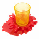 Cute Spilled Tomato Sauce Shape Silicone Drink Cup Coaster Mug Holder Pad-R R3V7
