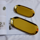 Modern Stainless steel Storage Trays Ellipse Tray Stainless Steel Jewelry R B2Q6