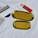 Modern Stainless steel Storage Trays Ellipse Tray Stainless Steel Jewelry R B2Q6
