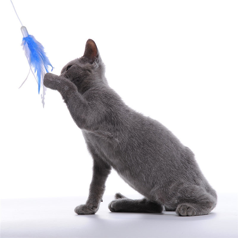 Cat Interactive Toys Electric Rotate Feather Toys Spinning Teaser Wand Moti