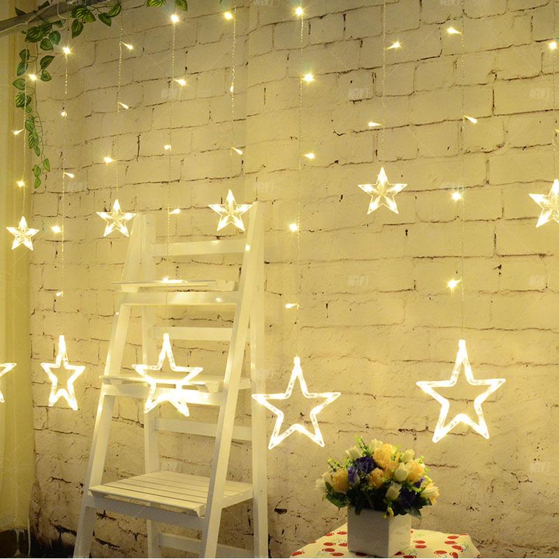 KCASA 2.5M 110-220V LED Star String Lights LED Fairy Light for Festival Christmas Curtain Decoration