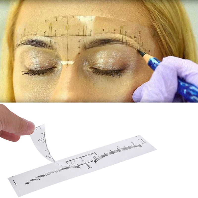 100pcs Reusable Semi Permanent Eyebrow Stencil Makeup Microblading Measure  S6A8