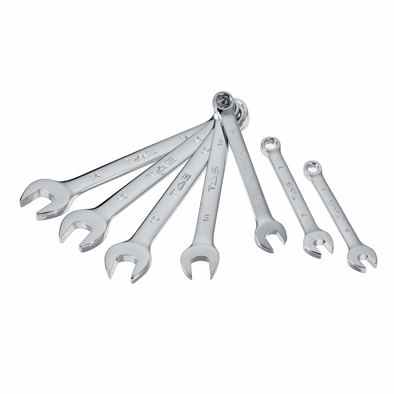 7PCS/Set Ratchet Wrench Set, Chrome Vanadium Steel, 6-14mm, Open End & Box End, Car Repair Spanners with Oxford Bag Hand Tools