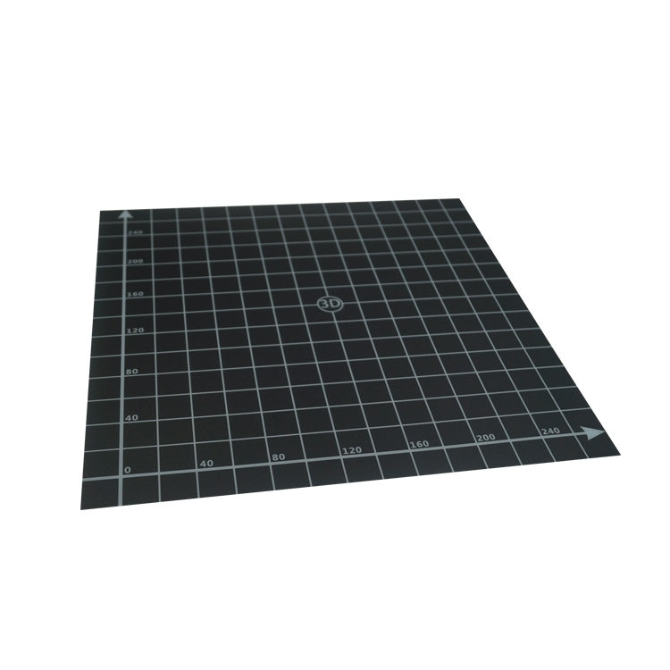 300*300mm Black Square Scrub Surface Heated Bed Sticker Sheet With 1:1 Coordinate
