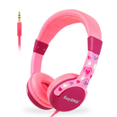 EASYSMX KM-666 Omnidirectional 3.5mm + USB Wired Headphone 85dB Volume Pink for Children Student