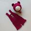 Winter Newborn Photography Clothing Hand-Woven Mohair Bear Rompers+Hat Suit