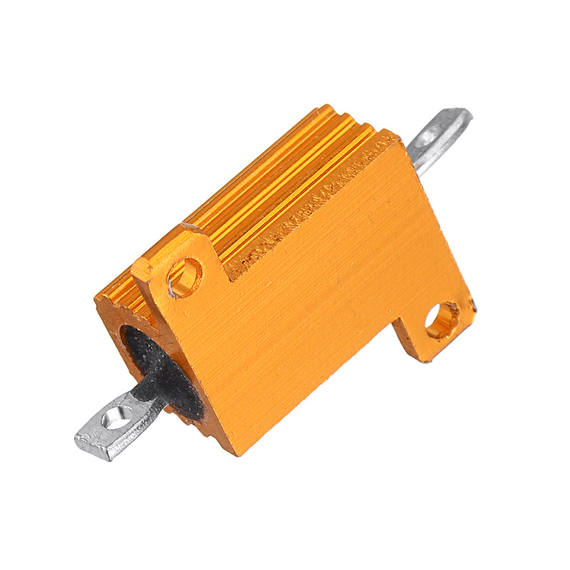 10pcs RX24 10W 10R 10RJ Metal Aluminum Case High Power Resistor Golden Metal Shell Case Heatsink Resistance Resistor